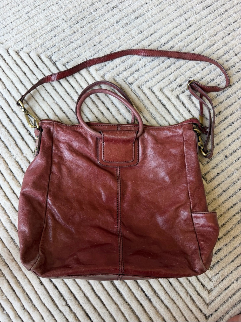 HOBO Sheila Satchel Burgundy Leather